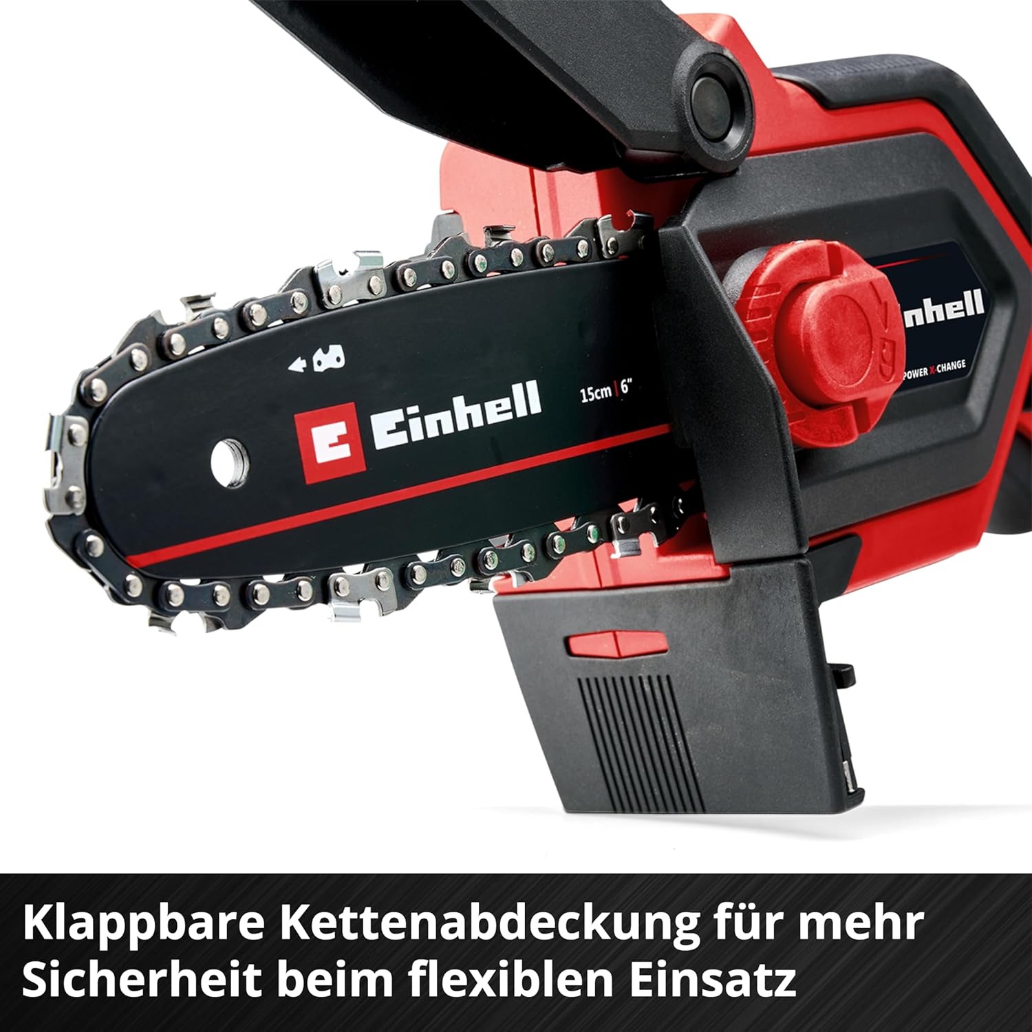 Einhell Akumulátorová řetězová pila GE-PS 18/15 Li Bag Kit Power X-Change (18 V, Brushless, délka řezu 12,5 cm, vč. baterie 2,5 Ah, nabíječka, náhradní řetěz, Einhell Bag 45/29) - Obrázek 9